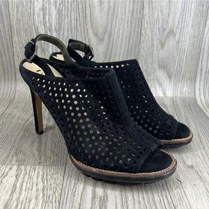 Via Spiga Black Perforated Heels